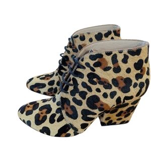 Kate Spade Leopard Print Calf Fur Ankle Bootie Size 6.5